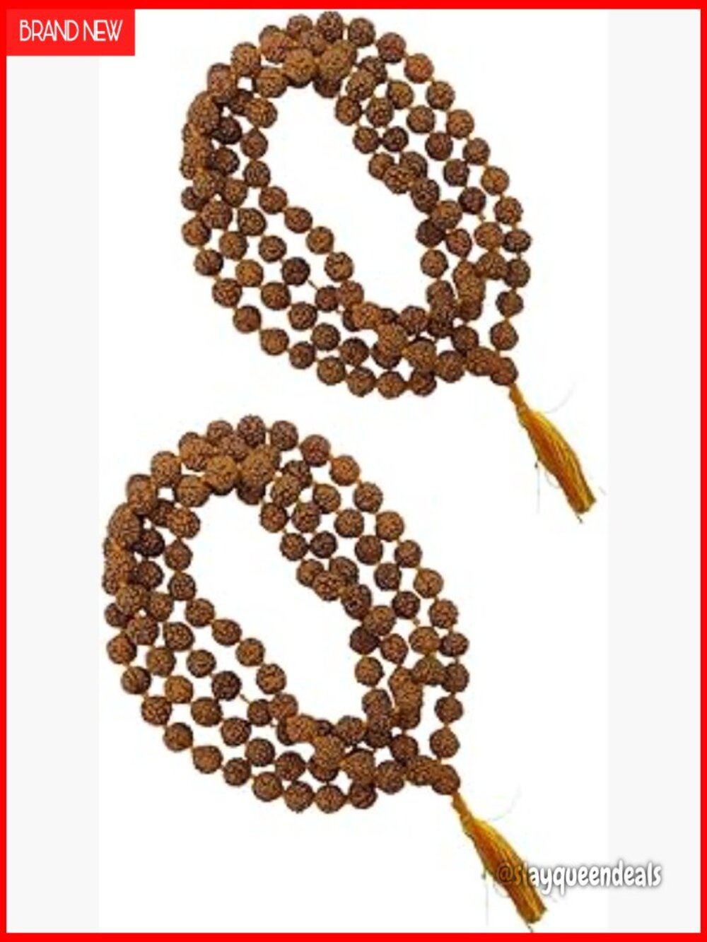 108+1 Rudraksha Mala Necklace Prayer Beads 7mm